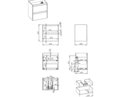 Jungborn Waschtischunterschrank DECEM BxHxT 600 x 635 x 458 mm Frontfarbe fume matt
