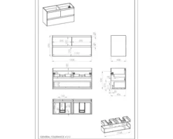 Jungborn Waschtischunterschrank DECEM BxHxT 120x63,5x45,8 cm fume matt