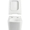 Jungborn WC-Kombination Set THREE Tiefspüler ohne Spülrand weiß glänzend beschichtet Nano-Effekt (schmutzabweisend) mit WC-Sitz (Absenkautomatik, Quick-Release leicht abnehmbar) mit Turbo-Flush-Technologie