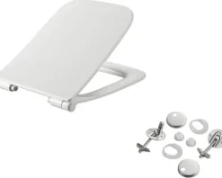 Jungborn WC-Kombination Set THREE Tiefspüler ohne Spülrand weiß glänzend beschichtet Nano-Effekt (schmutzabweisend) mit WC-Sitz (Absenkautomatik, Quick-Release leicht abnehmbar) mit Turbo-Flush-Technologie