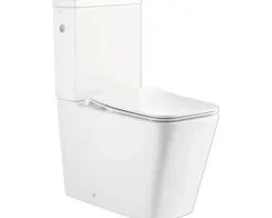 Jungborn WC-Kombination Set THREE Tiefspüler ohne Spülrand weiß glänzend beschichtet Nano-Effekt (schmutzabweisend) mit WC-Sitz (Absenkautomatik, Quick-Release leicht abnehmbar) mit Turbo-Flush-Technologie