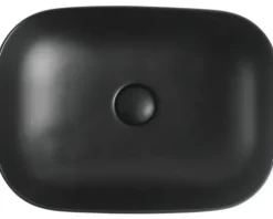 Jungborn Aufsatzwaschbecken FOUR 46,5 x 33 cm schwarz matt inkl. keramischen Ablaufventil