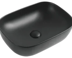 Jungborn Aufsatzwaschbecken FOUR 46,5 x 33 cm schwarz matt inkl. keramischen Ablaufventil