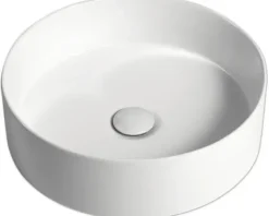 Jungborn Aufsatzwaschbecken IMION 40 cm weiß glänzend inkl. keramischen Ablaufventil