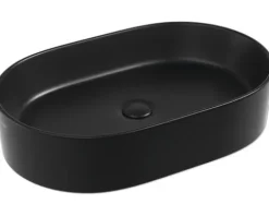Jungborn Aufsatzwaschbecken ONE 60 x 38 cm schwarz matt inkl. keramischen Ablaufventil
