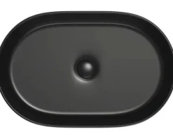Jungborn Aufsatzwaschbecken ONE 60 x 38 cm schwarz matt inkl. keramischen Ablaufventil