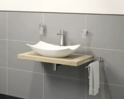 Jungborn Aufsatzwaschbecken VERONIA/TESSERA 57 cm weiß mit Nano Beschichtung