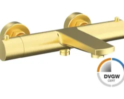 Jungborn Badewannenarmatur mit Thermostat LAMBDA DVGW geprüft gold matt