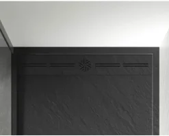 Jungborn Duschwanne VENTI 100 x 80 x 3 cm schwarz matt