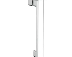 Jungborn Eckeinstieg SETTE Drehtür mit Festteil links Drehtür rechts 80 x 80 cm Profilfarbe chrom Klarglas mit schmutzabweisende Glasbeschichtung und Stangengriff