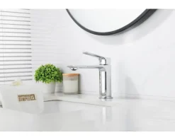 Jungborn Einhebel Waschtischarmatur GAMMA M mit Push-Open Ablaufventil DVGW geprüft chrom glänzend