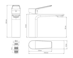 Jungborn Einhebel Waschtischarmatur GAMMA M mit Push-Open Ablaufventil DVGW geprüft chrom glänzend