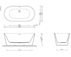 Jungborn Freistehende Badewanne ONE 149 x 74 cm schwarz matt