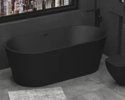 Jungborn Freistehende Badewanne ONE 149 x 74 cm schwarz matt