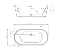 Jungborn Freistehende Badewanne ONE 80 x 170 cm weiß glänzend