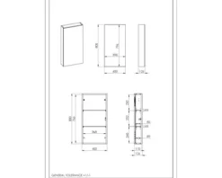 Jungborn Hängeschrank BxHxT 400 x 800 mm x 126 mm Frontfarbe anthrazit matt