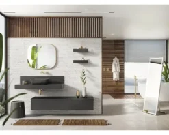 Jungborn NONUS/DECEM Marmorwandpanel BxHxT 100.8x20x1.5 cm anthrazit matt
