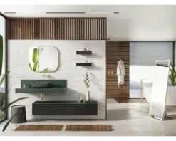 Jungborn NONUS/DECEM Marmorwandpanel BxHxT 80.6x20x1.5 cm forest grün matt