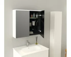 Jungborn Spiegelschrank QUATTRO SEDICI NOVE 80 x 20 x 70 cm weiß matt 2-türig LED IP 44