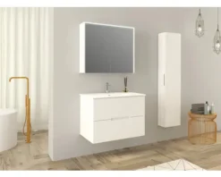 Jungborn Spiegelschrank QUATTRO SEDICI NOVE 80 x 20 x 70 cm weiß matt 2-türig LED IP 44