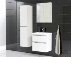 Jungborn Spiegelschrank TRENTA 60 x 14,4 x 72 cm weiß matt 2-türig IP 44