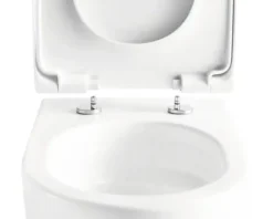 Jungborn Wand-WC Set FIVE 53 Tiefspüler ohne Spülrand weiß glänzend mit Beschichtung und Turbo-Flush-Technologie sowie WC-Sitz (Absenkautomatik, Quick-Release leicht abnehmbar)