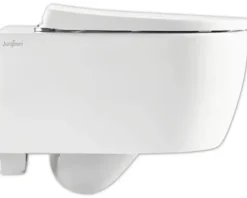 Jungborn Wand-WC Set FIVE 53 Tiefspüler ohne Spülrand weiß glänzend mit Beschichtung und Turbo-Flush-Technologie sowie WC-Sitz (Absenkautomatik, Quick-Release leicht abnehmbar)
