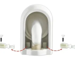 Jungborn Wand-WC Set FIVE 53 Tiefspüler ohne Spülrand weiß glänzend mit Beschichtung und Turbo-Flush-Technologie sowie WC-Sitz (Absenkautomatik, Quick-Release leicht abnehmbar)