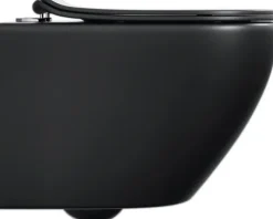 Jungborn Wand-WC Set FOUR 51 Tiefspüler ohne Spülrand schwarz matt mit WC-Sitz (Absenkautomatik, Quick-Release leicht abnehmbar)