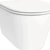 Jungborn Wand-WC Set SIX Tiefspüler ohne Spülrand weiß glänzend mit Beschichtung Nano-Effekt mit WC-Sitz (Absenkautomatik, Quick-Release leicht abnehmbar), Schallschutzmatte und Turbo-Flush-Technologie