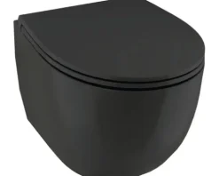 Jungborn Wand-WC Set TWO 52 Tiefspüler ohne Spülrand schwarz matt mit WC-Sitz (Absenkautomatik, Quick-Release leicht abnehmbar) mit Turbo-Flush-Technologie