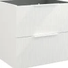 Jungborn Waschbeckenunterschrank QUATTRO BxHxT 60 x 55 x 46 cm Frontfarbe weiß matt geriffelt inkl. Einzelsiphon und Griff in weiß matt