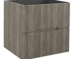 Jungborn Waschbeckenunterschrank SEDICI BxHxT 60 x 57 x 50 cm Frontfarbe nussbaum geriffelt inkl. Einzelsiphon