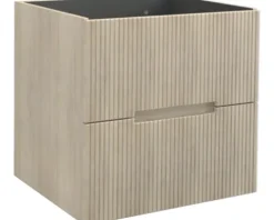 Jungborn Waschbeckenunterschrank SEDICI BxHxT 60 x 57 x 50 cm Frontfarbe tabak eiche geriffelt inkl. Einzelsiphon
