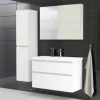 Jungborn Waschplatz TRENTA BxHxT 100x65x45 cm weiß matt mit Keramik-Waschtisch Griffleiste weiß