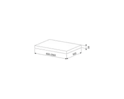Jungborn Waschtischplatte TRENTA Breite ab 60 cm bis 250 cm x 50,2 cm Anthrazit ohne Ausschnitt