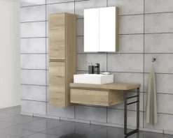 Jungborn Waschtischplatte TRENTA Breite ab 60 cm bis 250 cm x 50,2 cm Halifax Eiche Natur ohne Ausschnitt