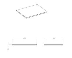Jungborn Waschtischplatte 606 x 460 mm Kompaktmarmor Marquina schwarz ohne Ausschnit