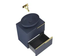 Jungborn Waschtischplatte 606 x 460 mm Kompaktmarmor Navy blau ohne Ausschnitt