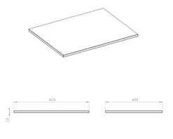 Jungborn Waschtischplatte 606 x 460 mm Kompaktmarmor Navy blau ohne Ausschnitt