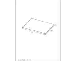 Jungborn Waschtischplatte 606 x 460 mm Nussbaum ohne Ausschnitt