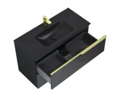 Jungborn Waschtischunterschrank NONUS BxHxT 1000 x 635 x 453 mm Frontfarbe schwarz matt