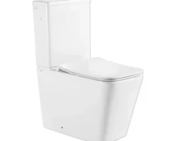 Jungborn WC-Kombination Set THREE 64 Tiefspüler offener Spülrand weiß glänzend mit WC-Sitz (Absenkautomatik, Quick-Release leicht abnehmbar)