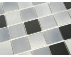 Keramikmosaik 28,8 x 28,8 cm grau schwarz