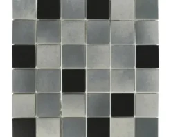 Keramikmosaik 28,8 x 28,8 cm grau schwarz