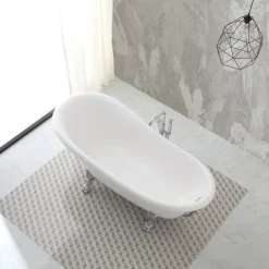 Klassische freistehende Badewanne mit silbernen Füßen | Romantica