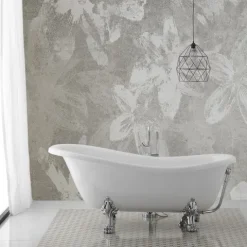 Klassische freistehende Badewanne mit silbernen Füßen | Romantica