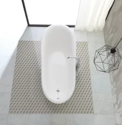 Klassische freistehende Badewanne mit silbernen Füßen | Romantica