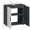kleankin Waschbeckenunterschrank Unterschrank mit Verstellbarer Ablage, Waschtischunterschrank mit Griff, Badunterschrank mit Kippschutz, Grau, 60 x 30 x 60 cm