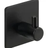 Klebehaken 45 x 45 x 28 mm Stahl schwarz matt 5 Stück